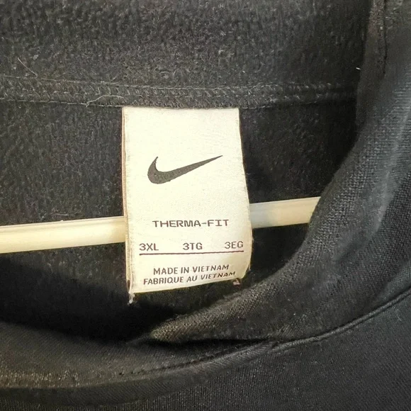 NIKE Therma-FIT Black White Maroon Fleece Logo Classic Hoodie Men's Size 3XL - Picture 3 of 4